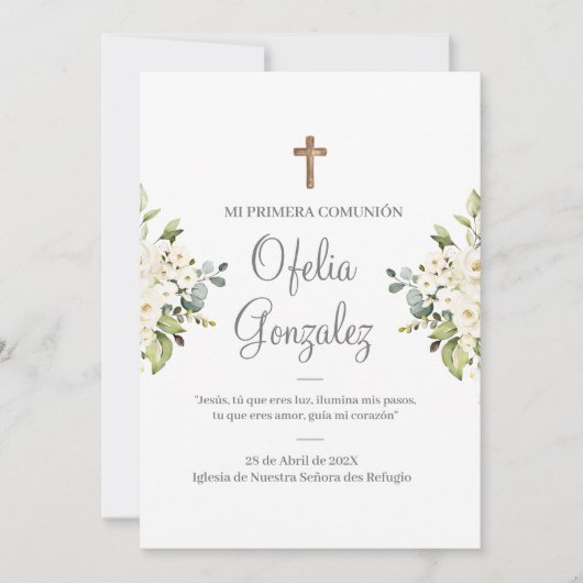 Spaanse eerste communie kaart (Voorkant)