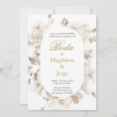 Spaanse Elegante bruiloft uitnodiging (Voorkant)