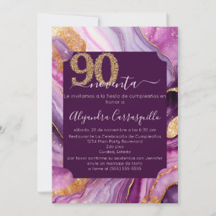 Spaanse Elegante Paarse Agaat 90ste Verjaardagsfee Kaart