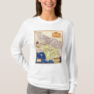 Spaanse en Mexicaanse Ranchos of Los Angeles Map T-shirt