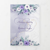 Spaanse Engelse Flores Moradas Paarse Bloemen Tri- Drieluik Uitnodiging (Cover)