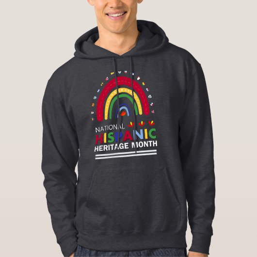 Spaanse Erfgoedmaand Boho Regenboog en Vlaggen Hoodie (Voorkant)
