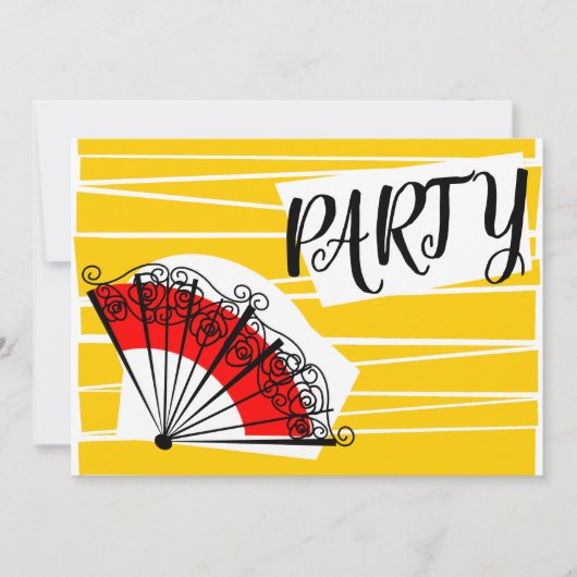 Spaanse Fan Party uitnodiging horizontaal (Voorkant)