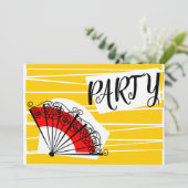Spaanse Fan Party uitnodiging horizontaal (Staand voorkant)