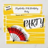 Spaanse Fan Party uitnodiging horizontaal (Voorkant / Achterkant)