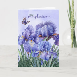 Spaanse Feliz Cumpleanos Iris Garden Verjaardag Kaart