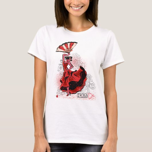 Spaanse flamencodanser t-shirt (Voorkant)