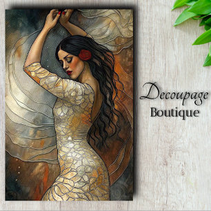Spaanse Flamingo Danser Decoupage Tissuepapier