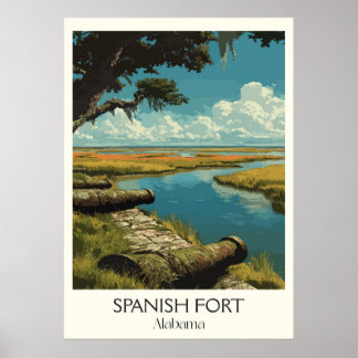 Spaanse Fort Alabama Wetlands Poster
