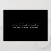 Spaanse Gefeliciteerd Afstudeerder Foto aankondigi Folie Uitnodiging (Achterkant)