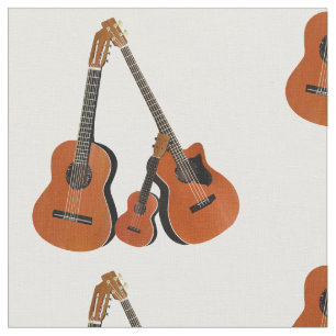 Spaanse gitaar, akoestische bas en ukelele stof