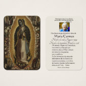 Spaanse Guadalupe Mary Funeral Prayer Heilige Kaar Visitekaartje (Voorkant /achterkant)