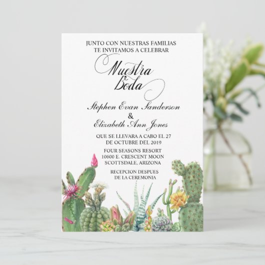 Spaanse Huwelijkscactus Vetplantentuin Kaart (Staand voorkant)