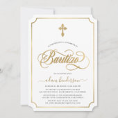 Spaanse Invitacion De Bautizo Gold Kaart (Voorkant)