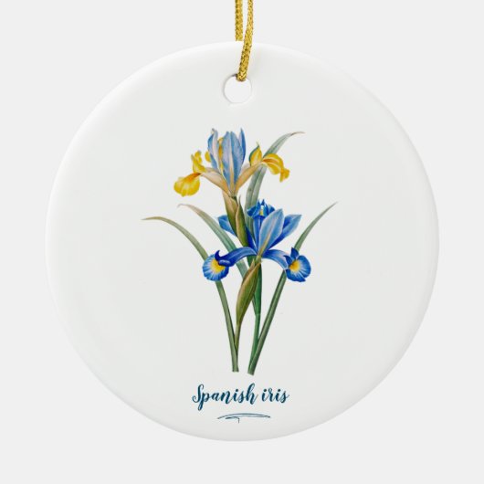 Spaanse iris door Pierre-Joseph Redouté Keramisch Ornament (Voorkant)