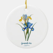 Spaanse iris door Pierre-Joseph Redouté Keramisch Ornament (Achterkant)