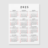 Spaanse Kalender 2025 Wit Zwart Rood Magneet (Voorkant)