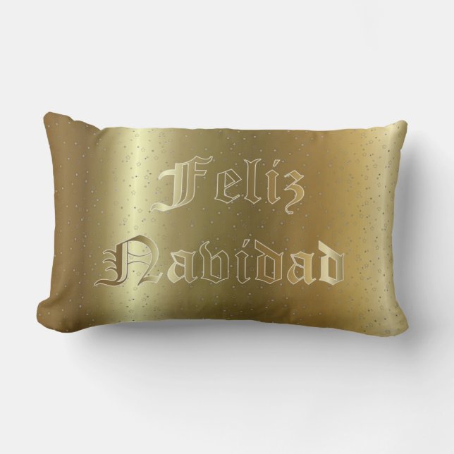 Spaanse kerstgouden lumbar Pillow Kussen (Voorkant)