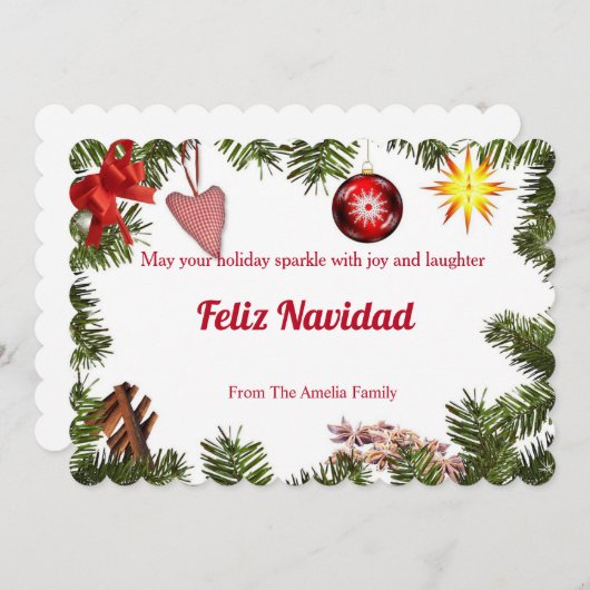 Spaanse kerstkaart kaart (Voorkant / Achterkant)