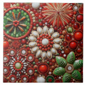 Spaanse Kerstster Handverf Terracotta No 5 Tegeltje (Voorkant)