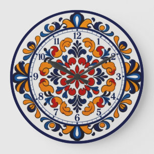 Spaanse klok in Talavera-stijl met cijfers