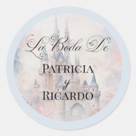 Spaanse La Boda De Fairy Tale trouwstickers Ronde Sticker