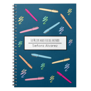 Spaanse leraar bedankt mejor Maestra del Mundo Notitieboek