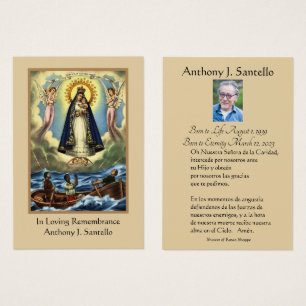 Spaanse Maagd Mary Funeral Prayer Heilige Kaart