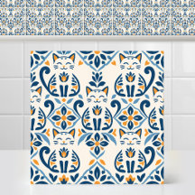 Spaanse Majolica Schattige Volkskunst Kat Patroon