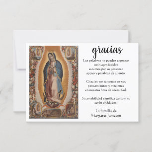 Spaanse Mary Guadalupe Hartelijk dank Bedankkaart