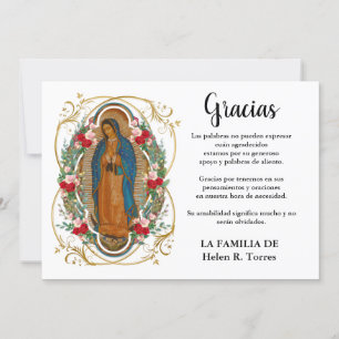 Spaanse Mary Guadalupe Hartelijk dank Bedankkaart