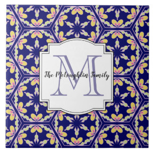 Spaanse mediterrane stijl   Gezinsmonogram Tegeltje