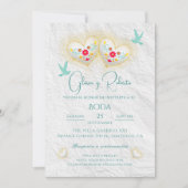 Spaanse, Mexicaanse pastelharten bloemen duiven Kaart (Voorkant)