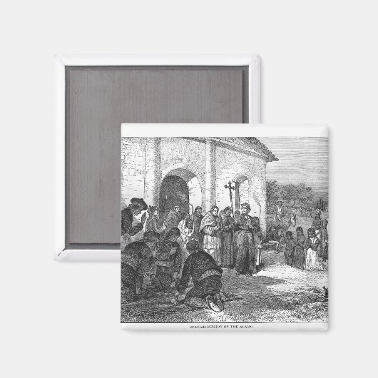 Spaanse missie van de Alamo Magneet (Voorkant / Achterkant)