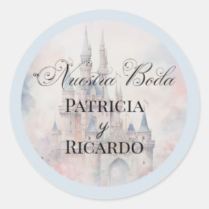 Spaanse Nuestra Boda Sprookje Trouwstickers Ronde Sticker