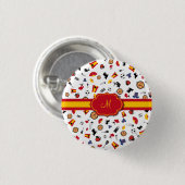 Spaanse objecten met vlag om je monogram toe te vo ronde button 3,2 cm (Voorkant /achterkant)