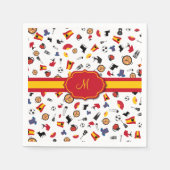 Spaanse objecten met vlag om je monogram toe te vo servetten (Voorkant)
