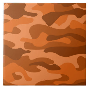 Spaanse Oranje Eenkleurige Camo Tegeltje
