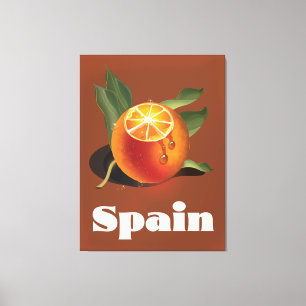 Spaanse oranje reisposter canvas afdruk