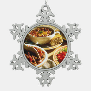 Spaanse peper met Cornbread Tin Sneeuwvlok Ornament