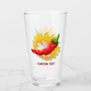 Spaanse peper met vlam glas
