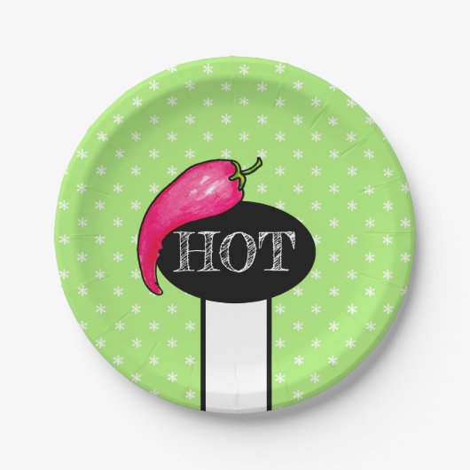 Spaanse peper papieren bordje (Voorkant)