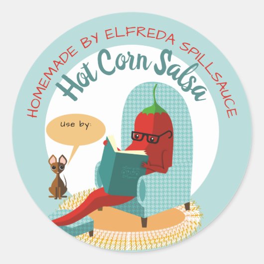 Spaanse peper salsa uit de keuken van de sticker (Voorkant)