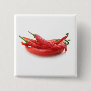 Spaanse peper vierkante button 5,1 cm