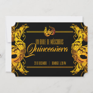 SPAANSE quinceañera MASQUERADE gouden ticket Kaart