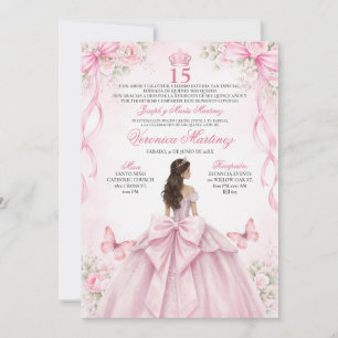 Spaanse Quinceañera Roze 15 Jaar Prinses Kaart