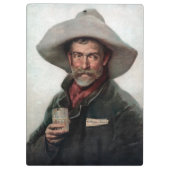 Spaanse Ranchero Cowboy in Old West Saloon Klembord (Achterkant)