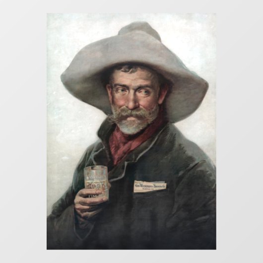 Spaanse Ranchero Cowboy in Old West Saloon Raamsticker (Vel)