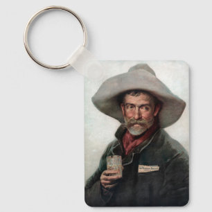 Spaanse Ranchero Cowboy in Old West Saloon Sleutelhanger