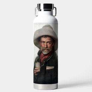 Spaanse Ranchero Cowboy in Old West Saloon Waterfles